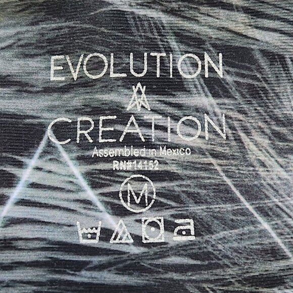 Evolution And Creation EVCR Leggings M Capri Blue Gray Feather Print Mid Rise - Picture 2 of 10